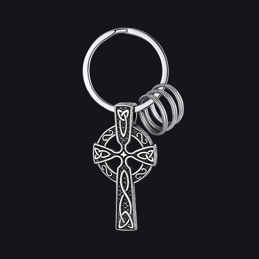 Viking Celtic Cross Keychain Amulet for Men