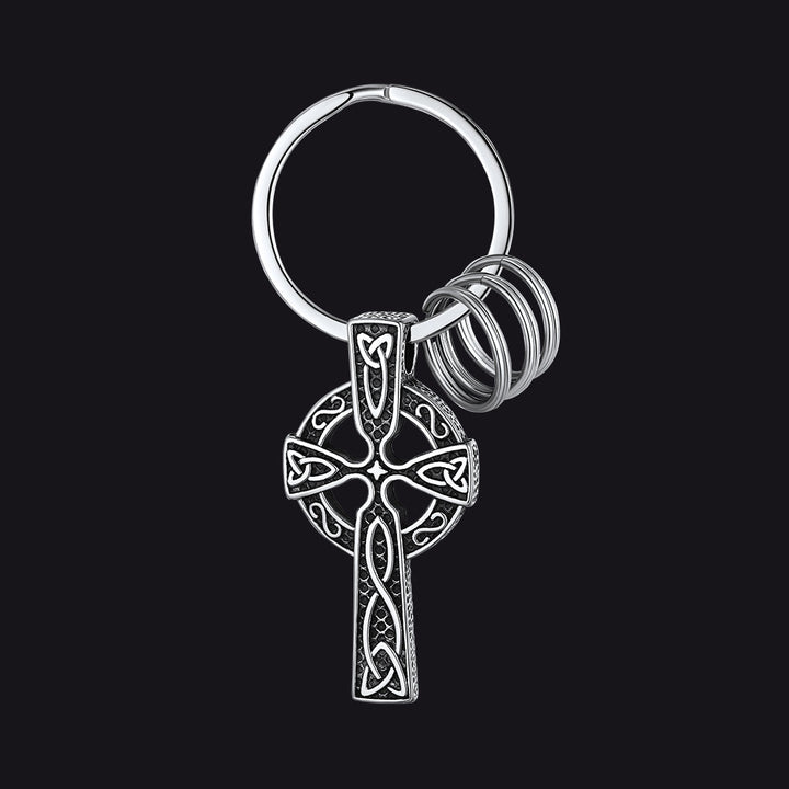 Viking Celtic Cross Keychain Amulet for Men