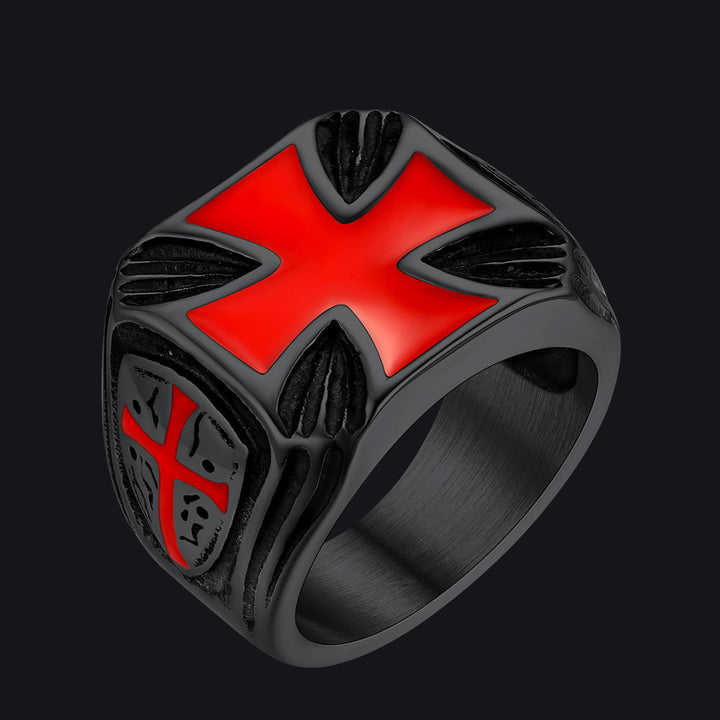 Christian Knights Templar Cross Ring For Men Stainless Steel