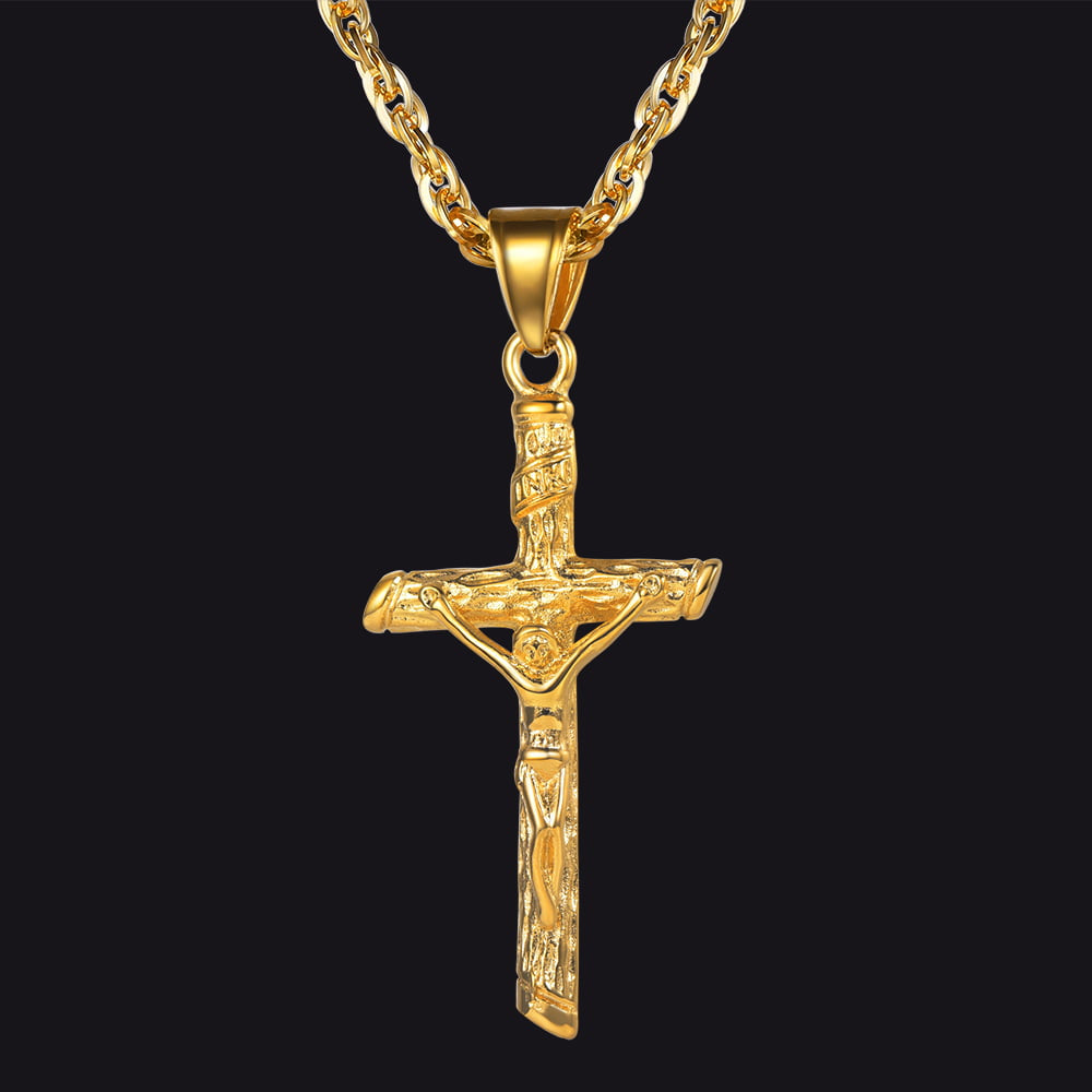 Jesus Cross Crucifix Necklace For Men