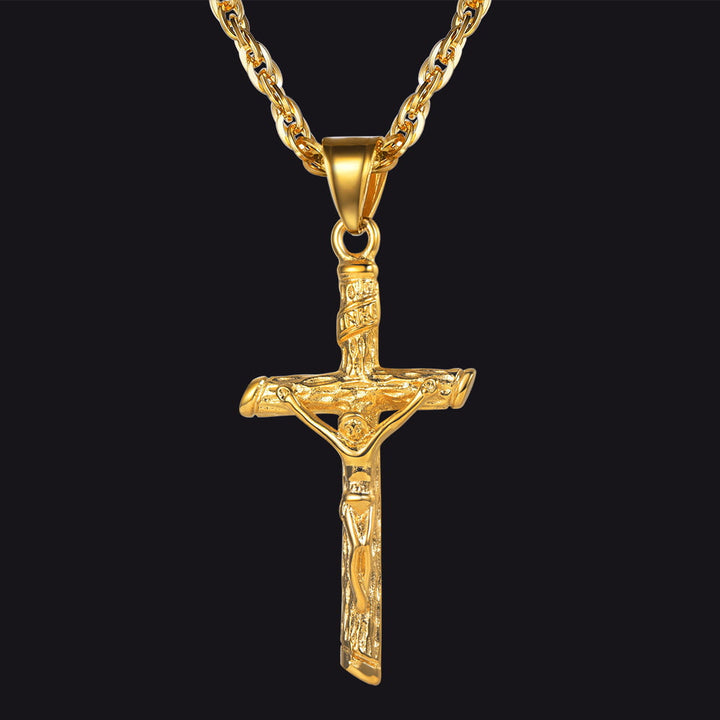Jesus Cross Crucifix Necklace For Men