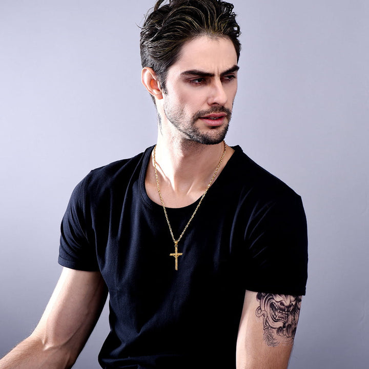 Jesus Cross Crucifix Necklace For Men