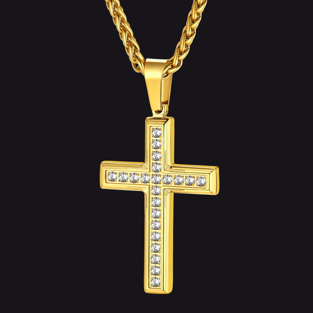 Diamond Cross Pendant Necklace for Men