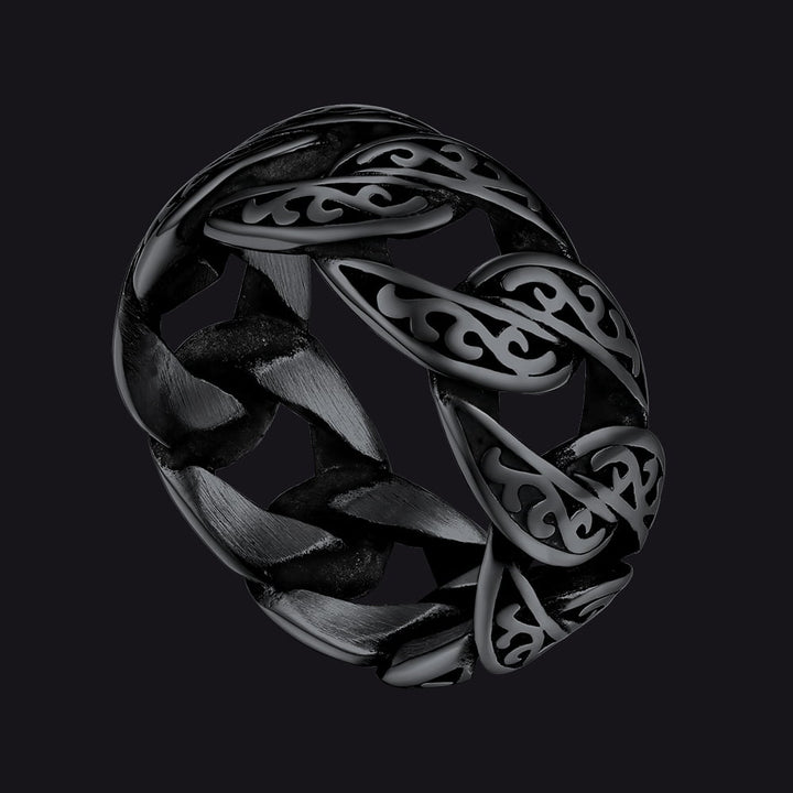 Celtic Cuban Chain Ring For Men Stainless Steel