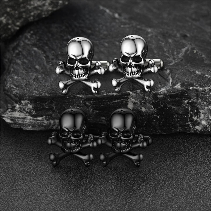 Skull Cufflinks With Pirate Crossbones For Men