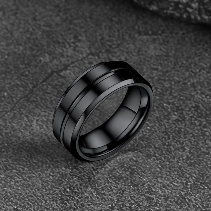 Grooved Tungsten Carbide Wedding Band Ring For Men 8MM