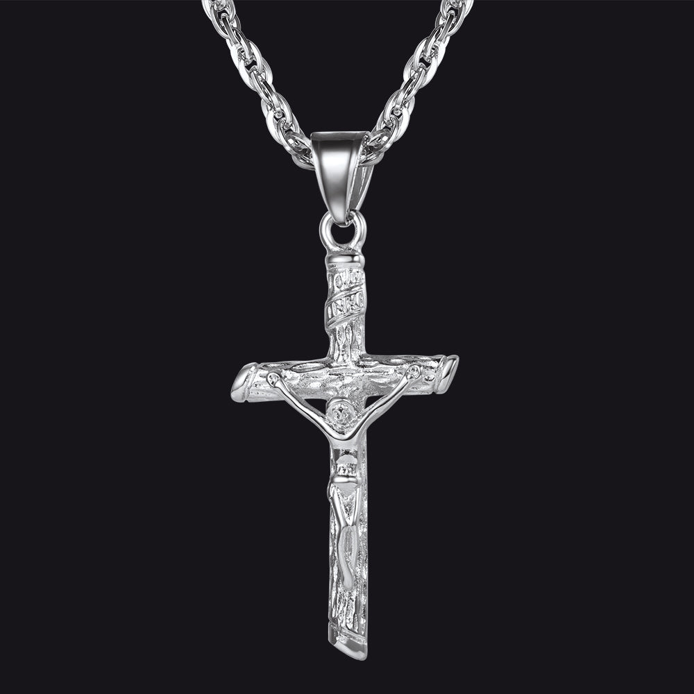Jesus Cross Crucifix Necklace For Men