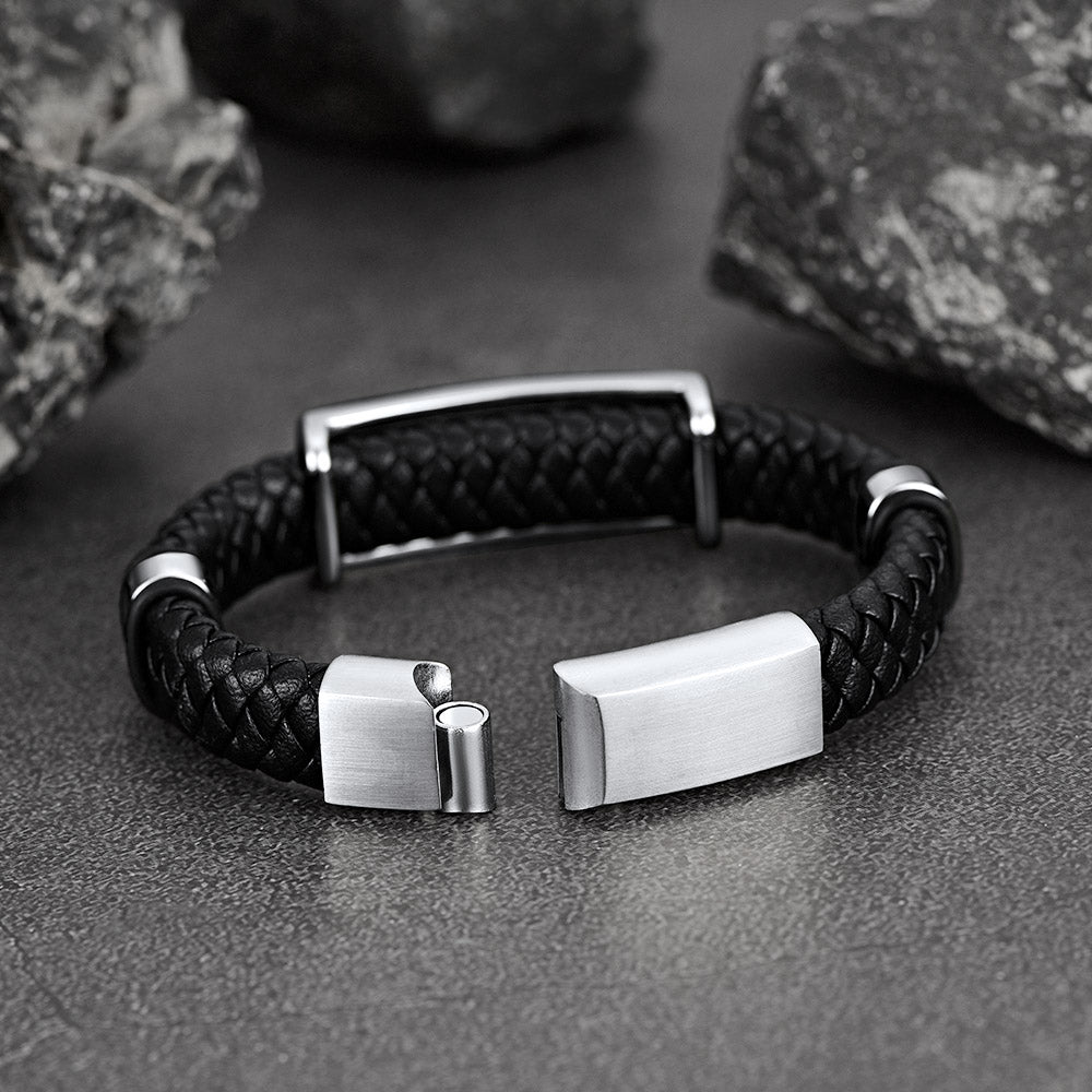 Christian Knights Templar Cross Leather Bracelet for Men