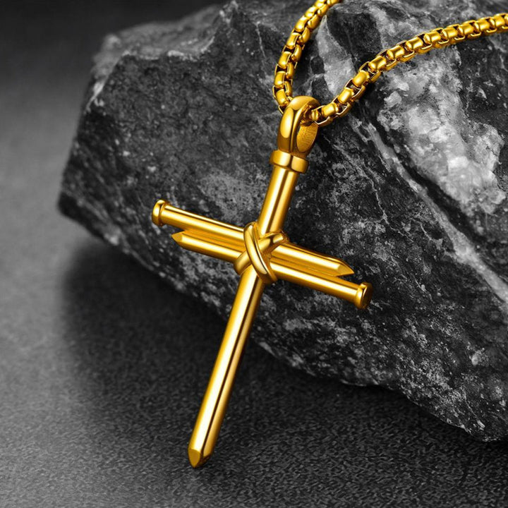 Christian Black Enamel Cross Necklace For Men Women