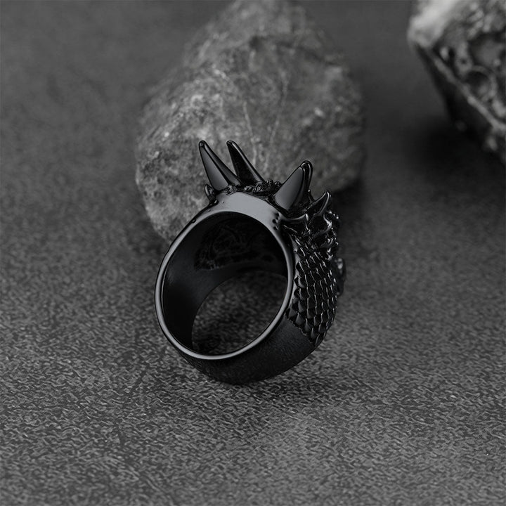 Punk Dragon Head Stainless Steel Ring for Men