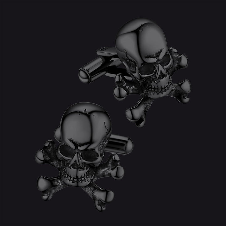 Skull Cufflinks With Pirate Crossbones For Men