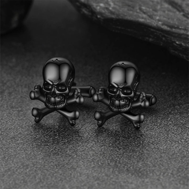 Skull Cufflinks With Pirate Crossbones For Men