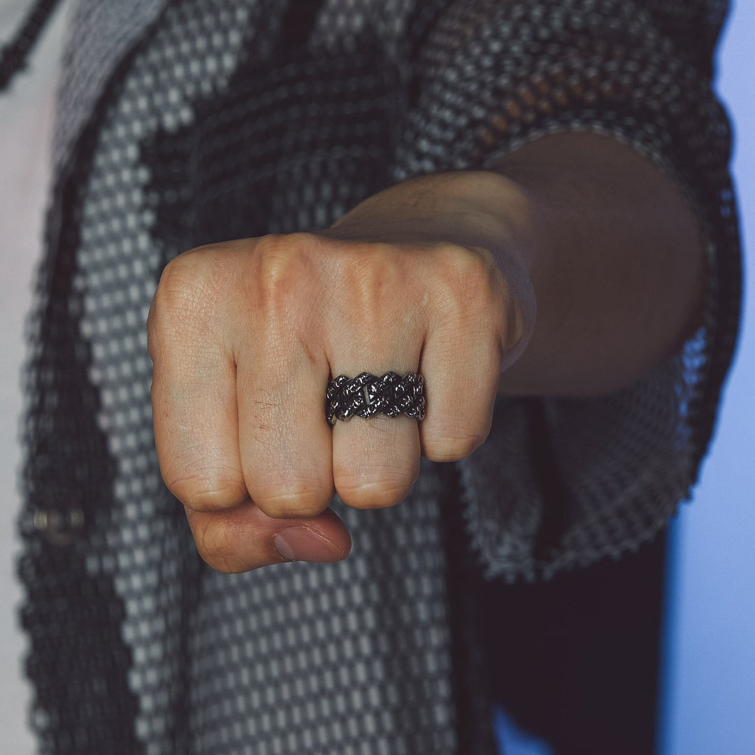 Stainless Steel Skull Chain Ring For Men Women