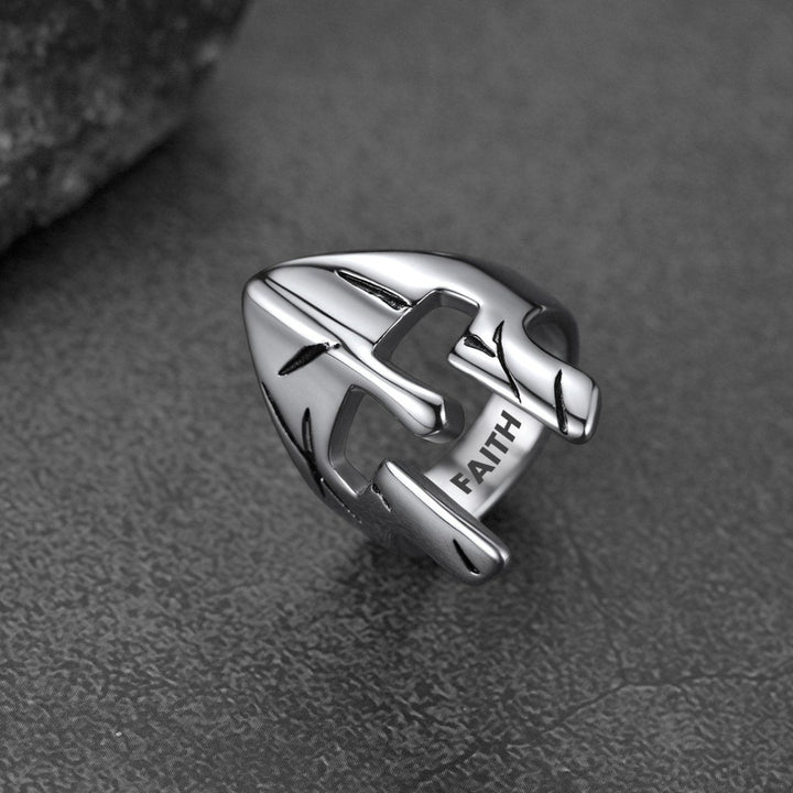 Spartan Warrior Mask Helmet Ring For Men