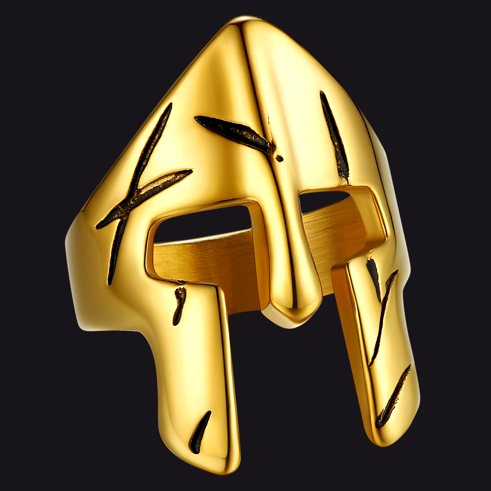 Spartan Warrior Mask Helmet Ring For Men