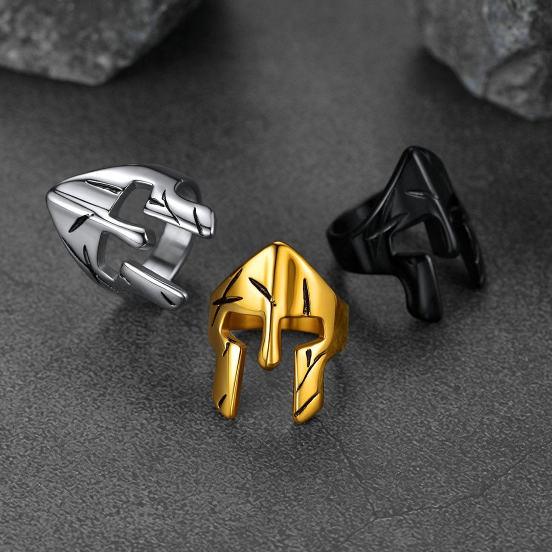 Spartan Warrior Mask Helmet Ring For Men