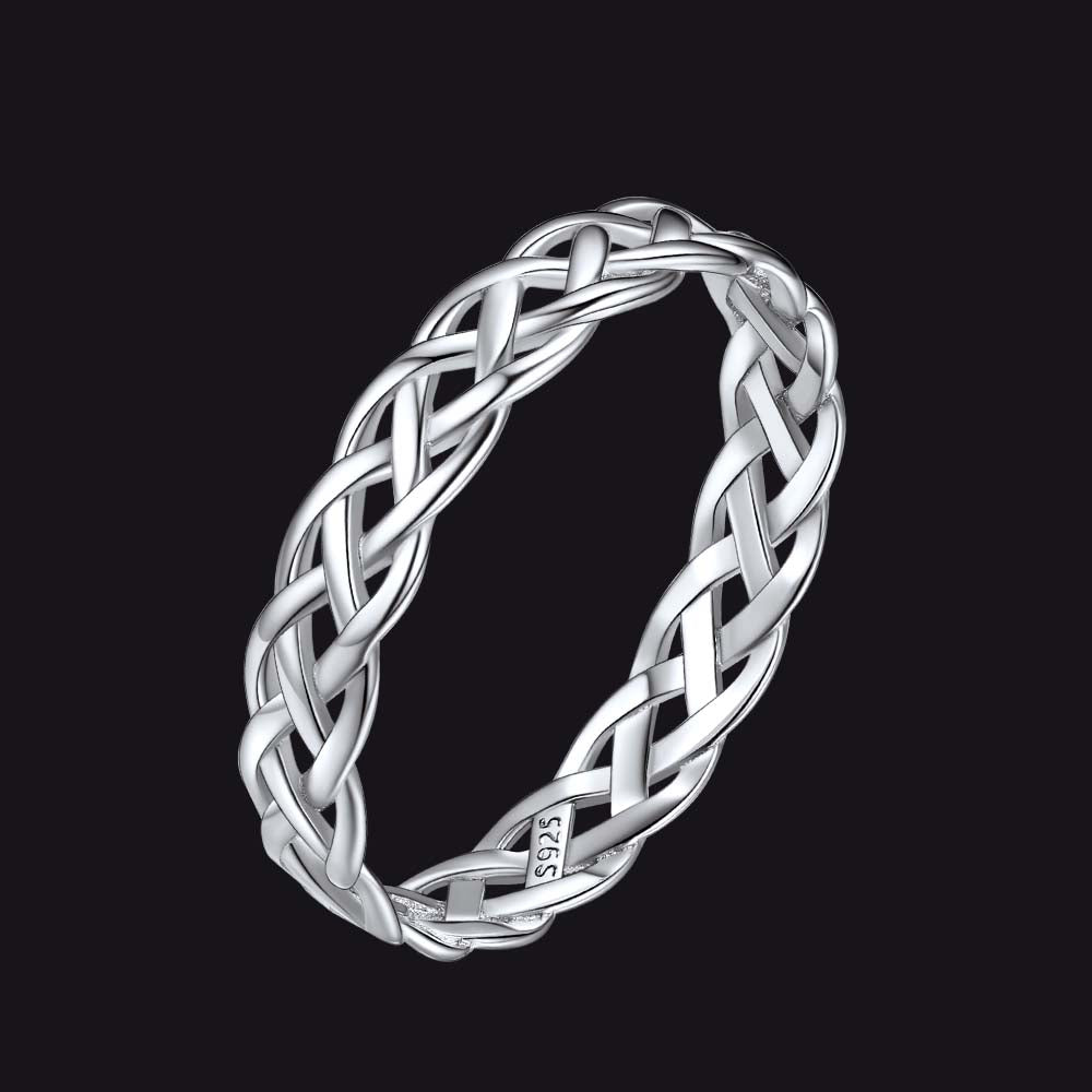 Sterling Silver Celtic Knot Wedding Band Ring for Women