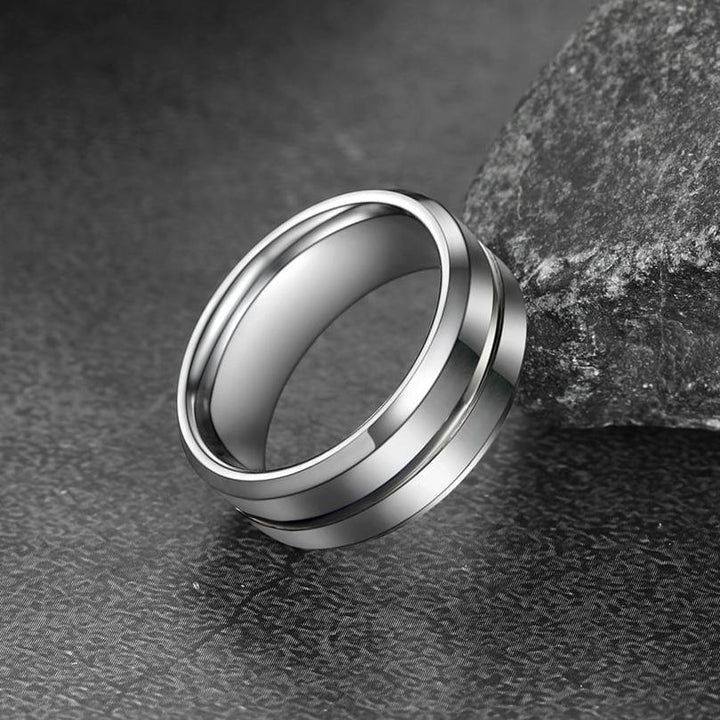 Grooved Tungsten Carbide Wedding Band Ring For Men 8MM