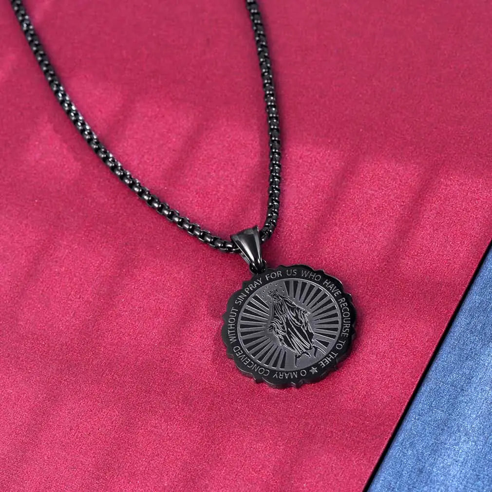 Virgin Mary Necklace Catholic Charm Necklace Of Blessed