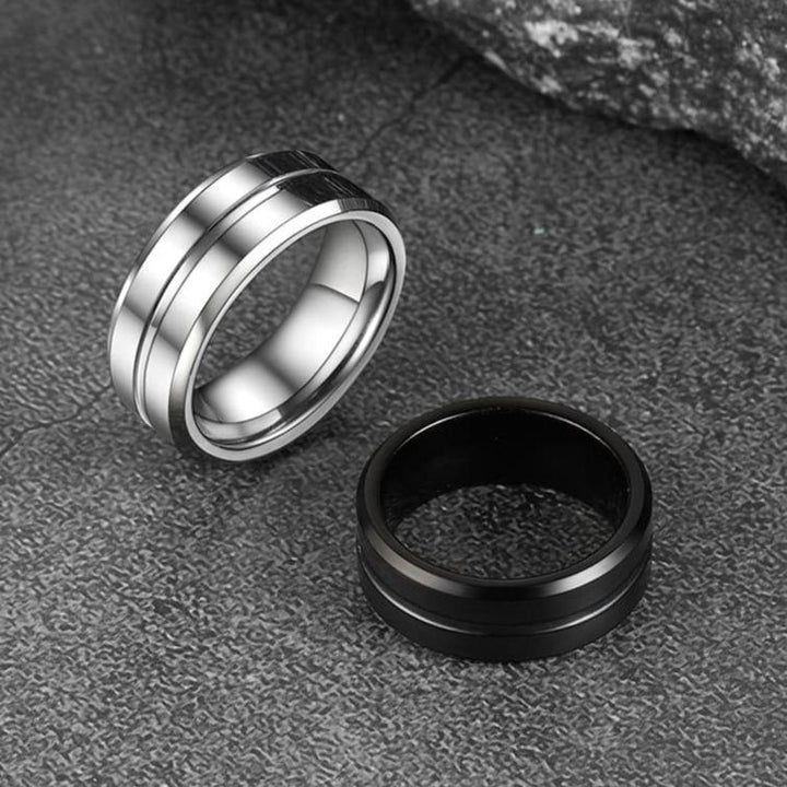 Grooved Tungsten Carbide Wedding Band Ring For Men 8MM