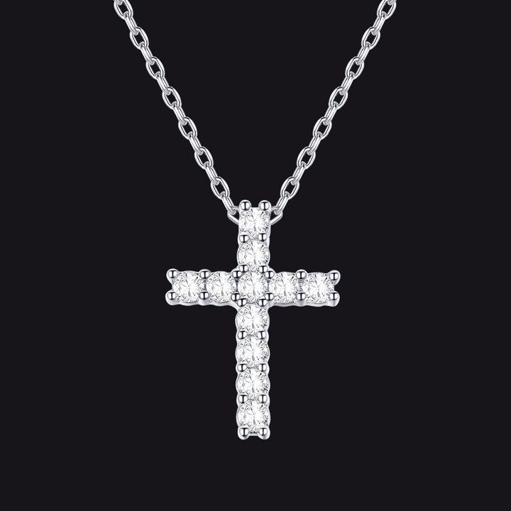 Faith Dainty Cross Pendant Necklace with CZ Gift for Women Mom Gift