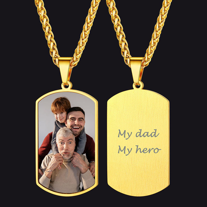 Custom Photo Dog Tag Necklace with Picture Memorial Gift