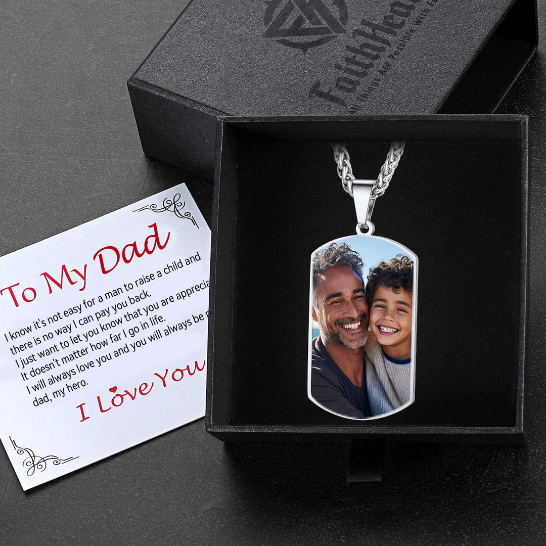 Custom Photo Dog Tag Necklace with Picture Memorial Gift