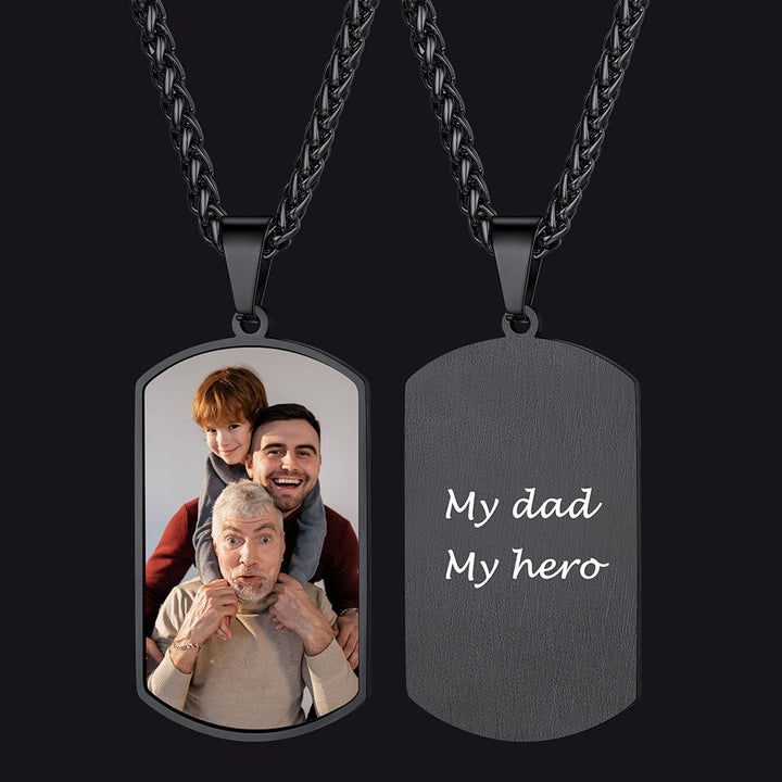 Custom Photo Dog Tag Necklace with Picture Memorial Gift
