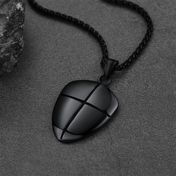 Christian Cross Joshua 1:9 Shield Necklace For Men