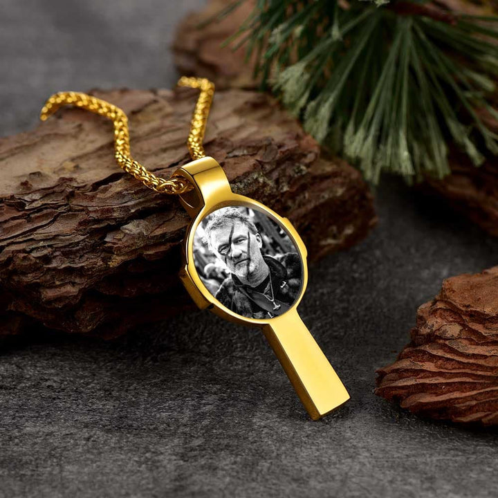 Personalized Celtic Cross Pendant Necklace with Picture