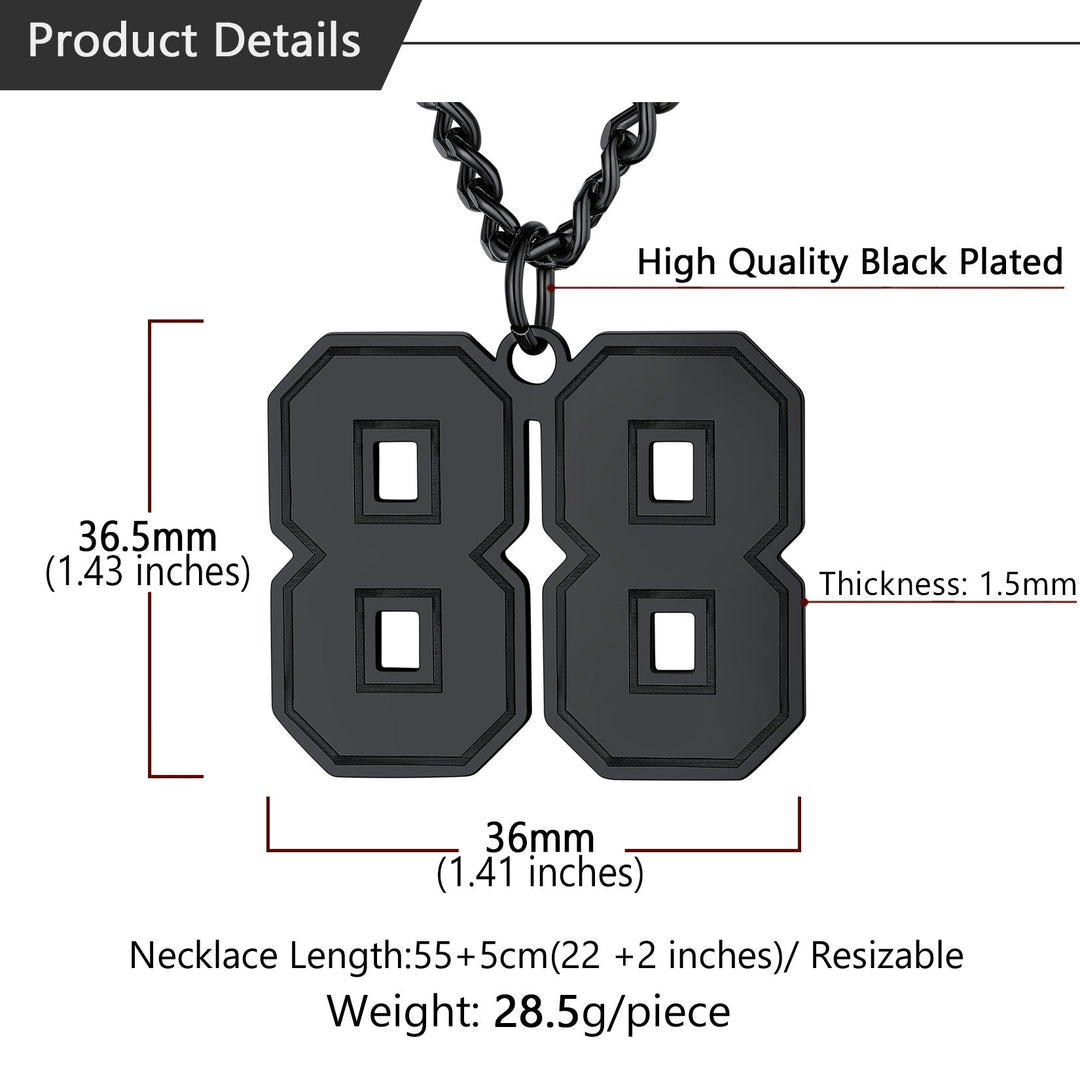 Personalized Sports Jersey Number Chain Necklace for Men Sport Fans
