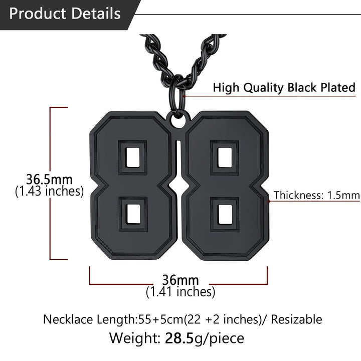 Personalized Sports Jersey Number Chain Necklace for Men Sport Fans