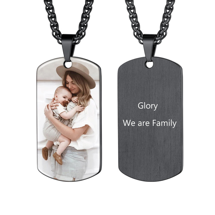 Personalized Photo Dog Tag Pendant Picture Necklace for Men