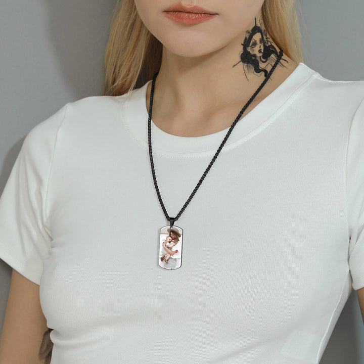 Personalized Photo Dog Tag Pendant Picture Necklace for Men