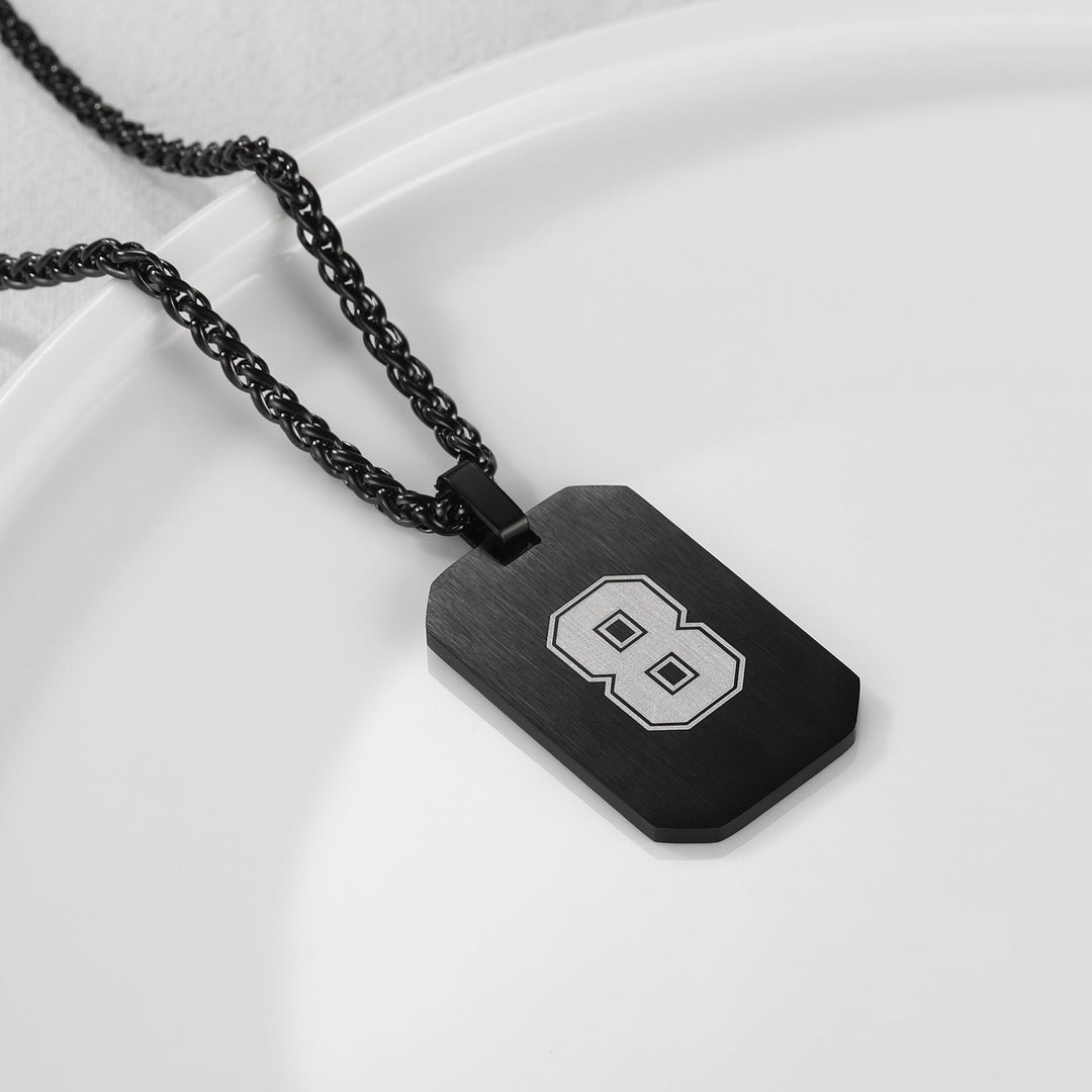 Customized Jersey Number Dog Tag Pendant Necklace For Men