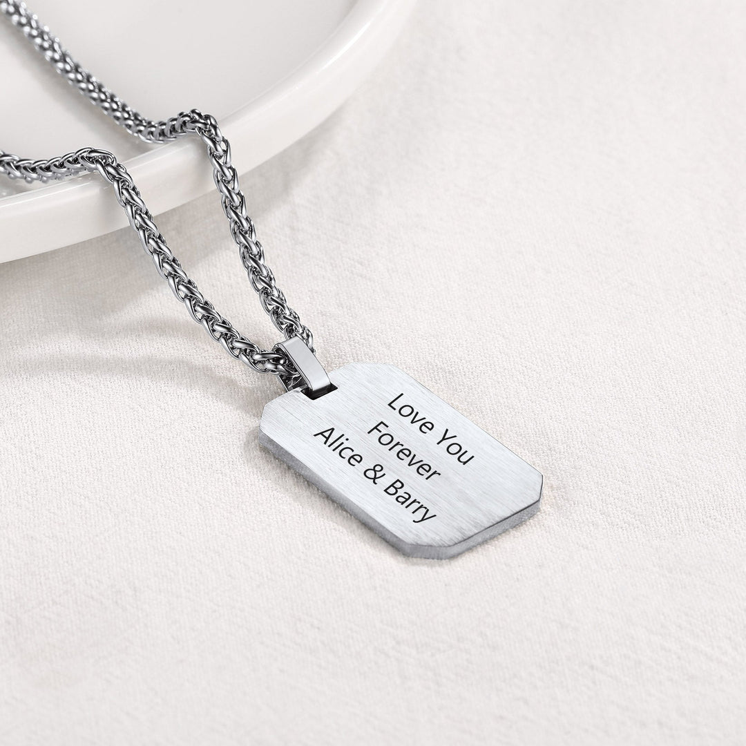 Customized Jersey Number Dog Tag Pendant Necklace For Men