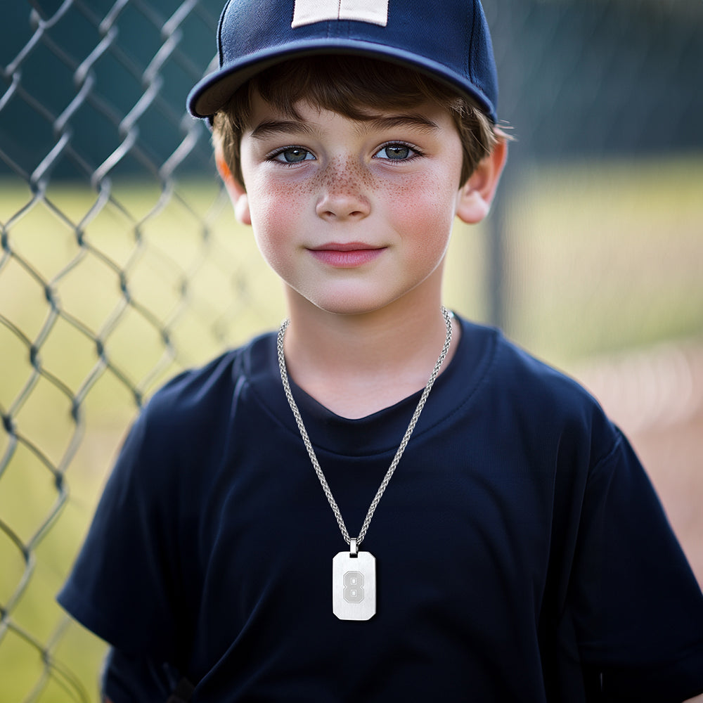 Customized Jersey Number Dog Tag Pendant Necklace For Men