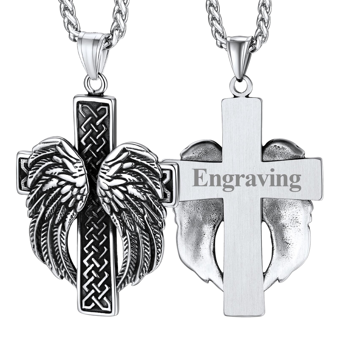Flash Sale Angel Wing Cross Necklace Pendant for Men