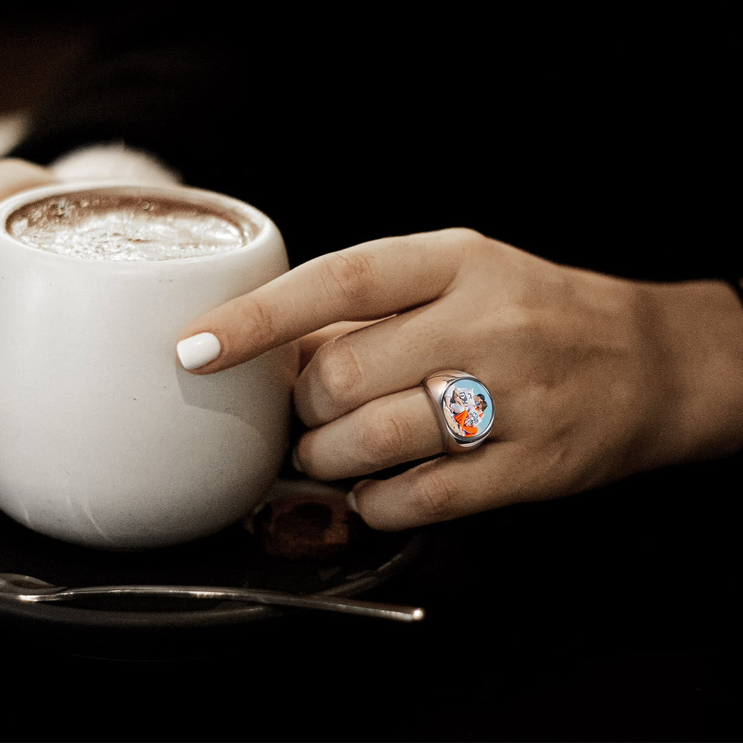 Personalized Photo Ring Memorial Gift For Men Women