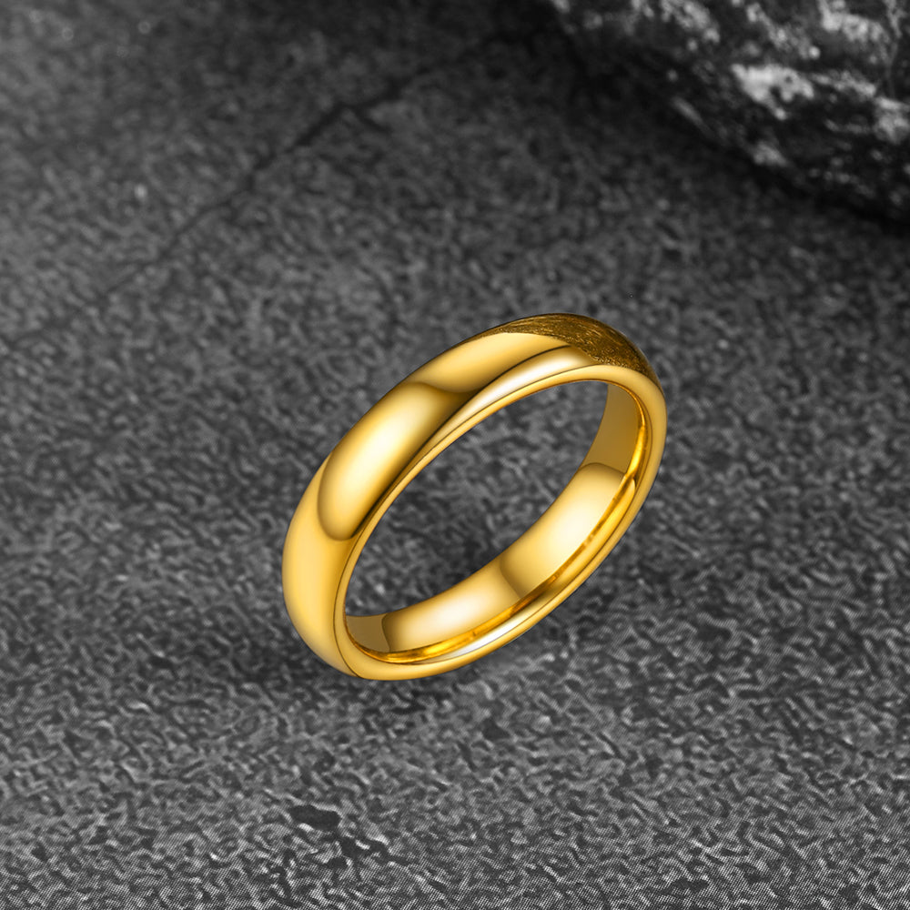 Polished Gold Tungsten Carbide Doom Band Ring For Men 4mm/6mm/8mm Width