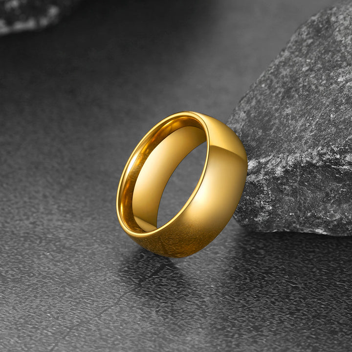 Polished Gold Tungsten Carbide Doom Band Ring For Men 4mm/6mm/8mm Width