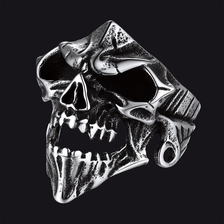 Gothic Skull Biker Rings for Men in Stainless Steel