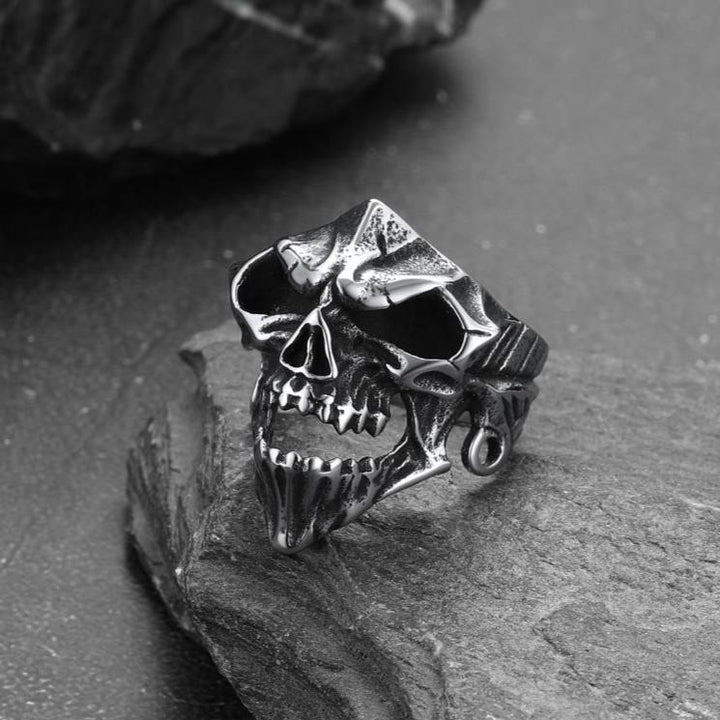 Gothic Skull Biker Rings for Men in Stainless Steel