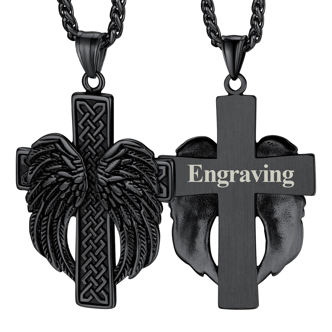 Flash Sale Angel Wing Cross Necklace Pendant for Men