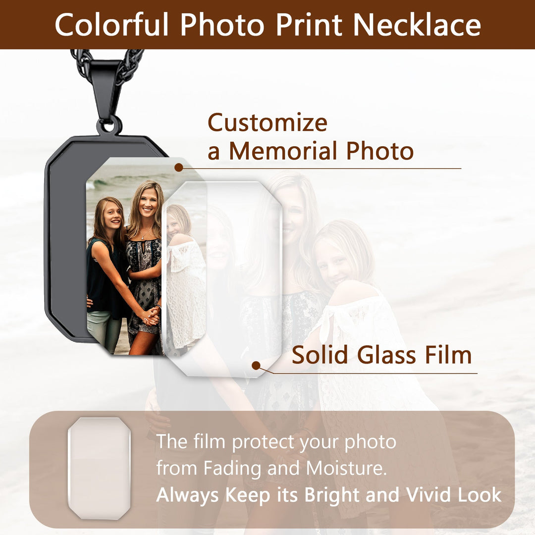 Customized Engraved Photo Dog Tag Necklace for Men/Women