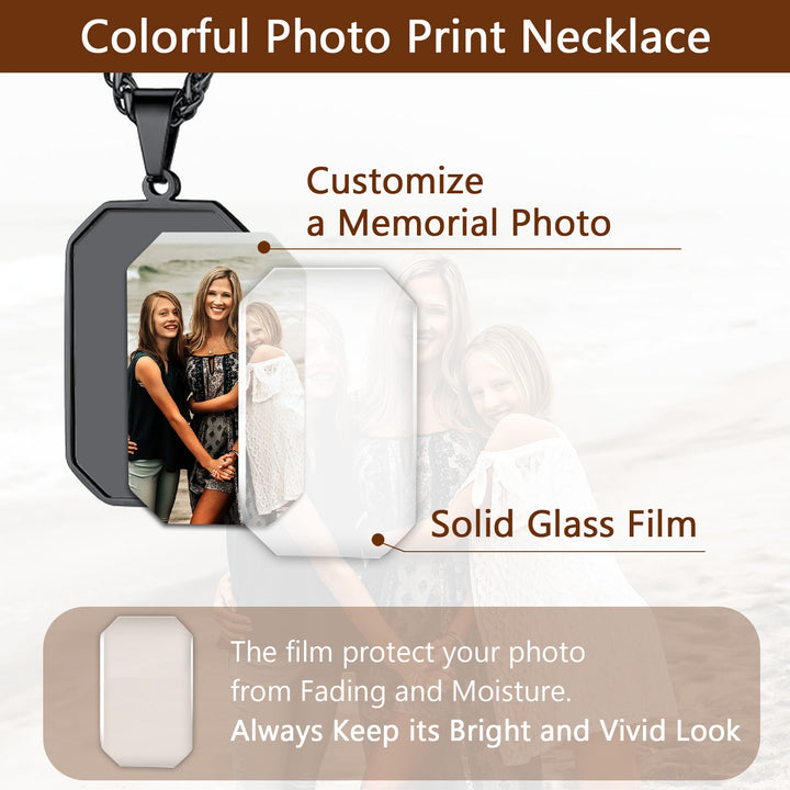 Customized Engraved Photo Dog Tag Necklace for Men/Women