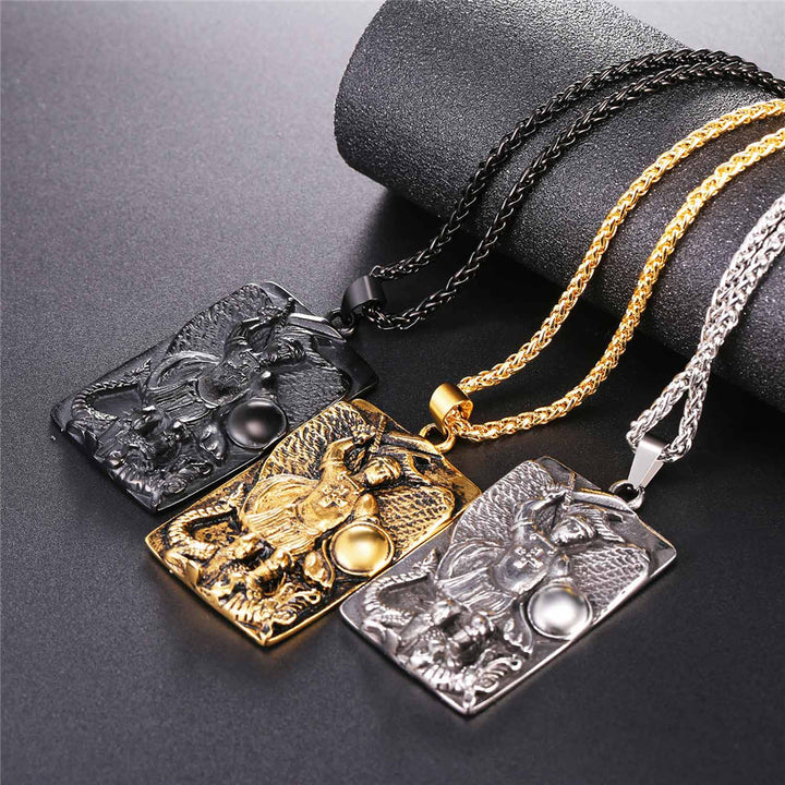 Engraved St. Michael The Archangel Dog Tag Necklace