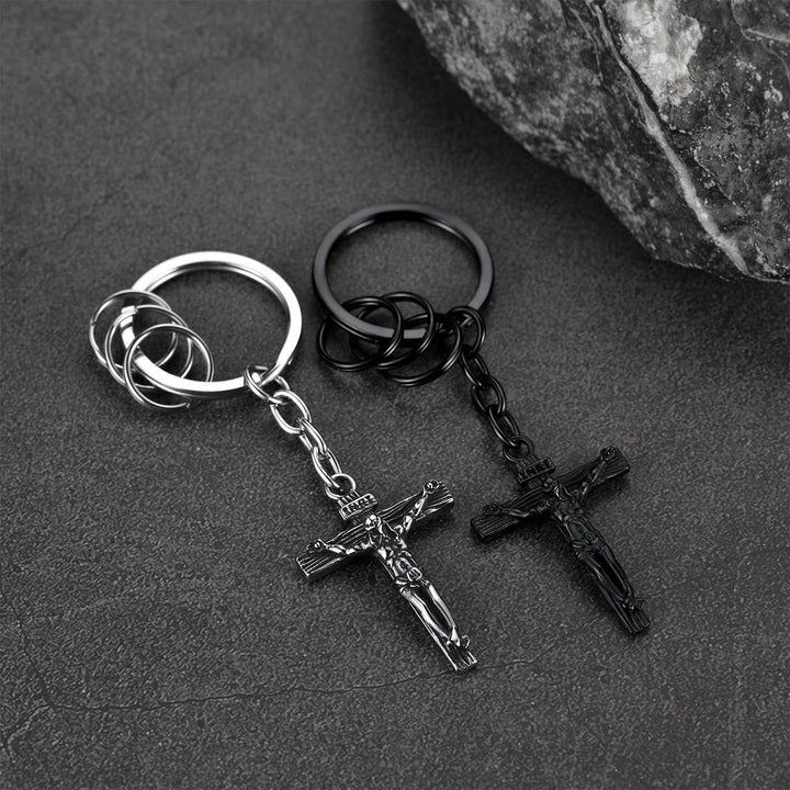 Christian Jesus Cross Crucifix Keychain for Men Women