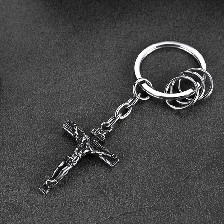 Christian Jesus Cross Crucifix Keychain for Men Women
