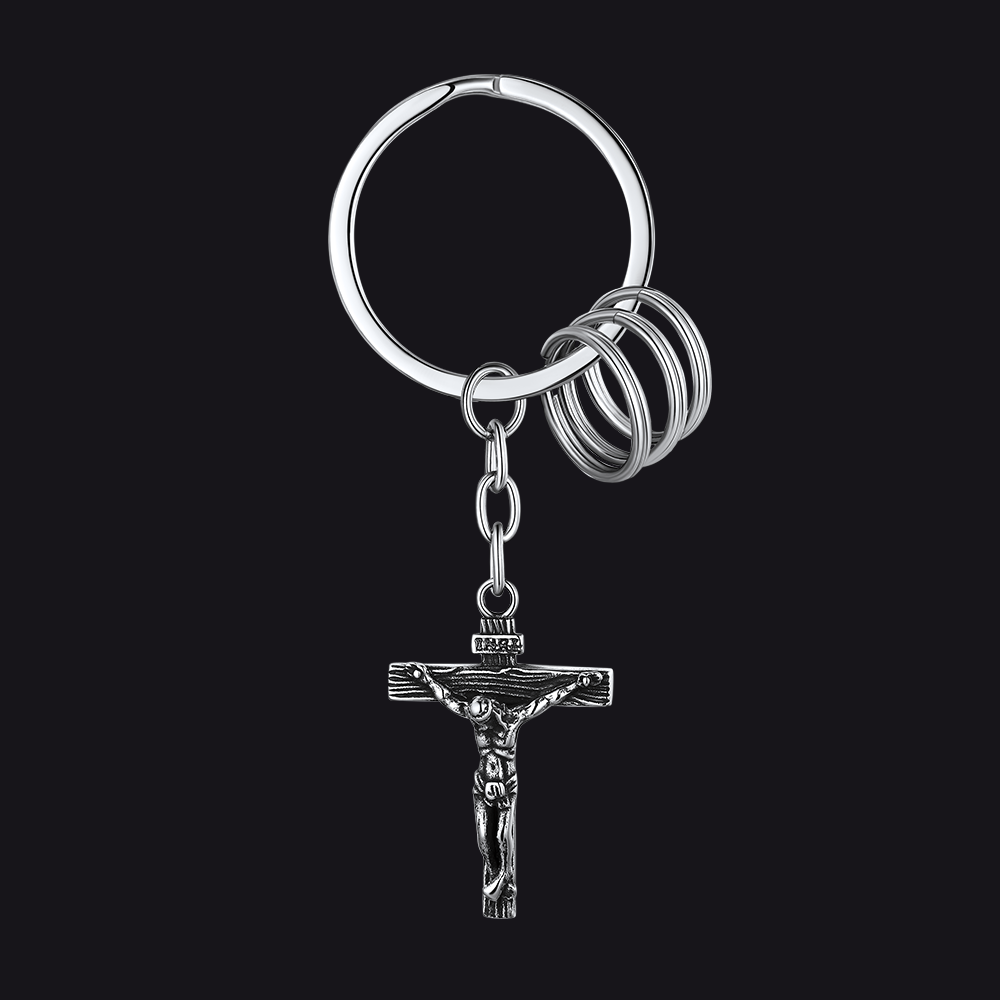 Christian Jesus Cross Crucifix Keychain for Men Women